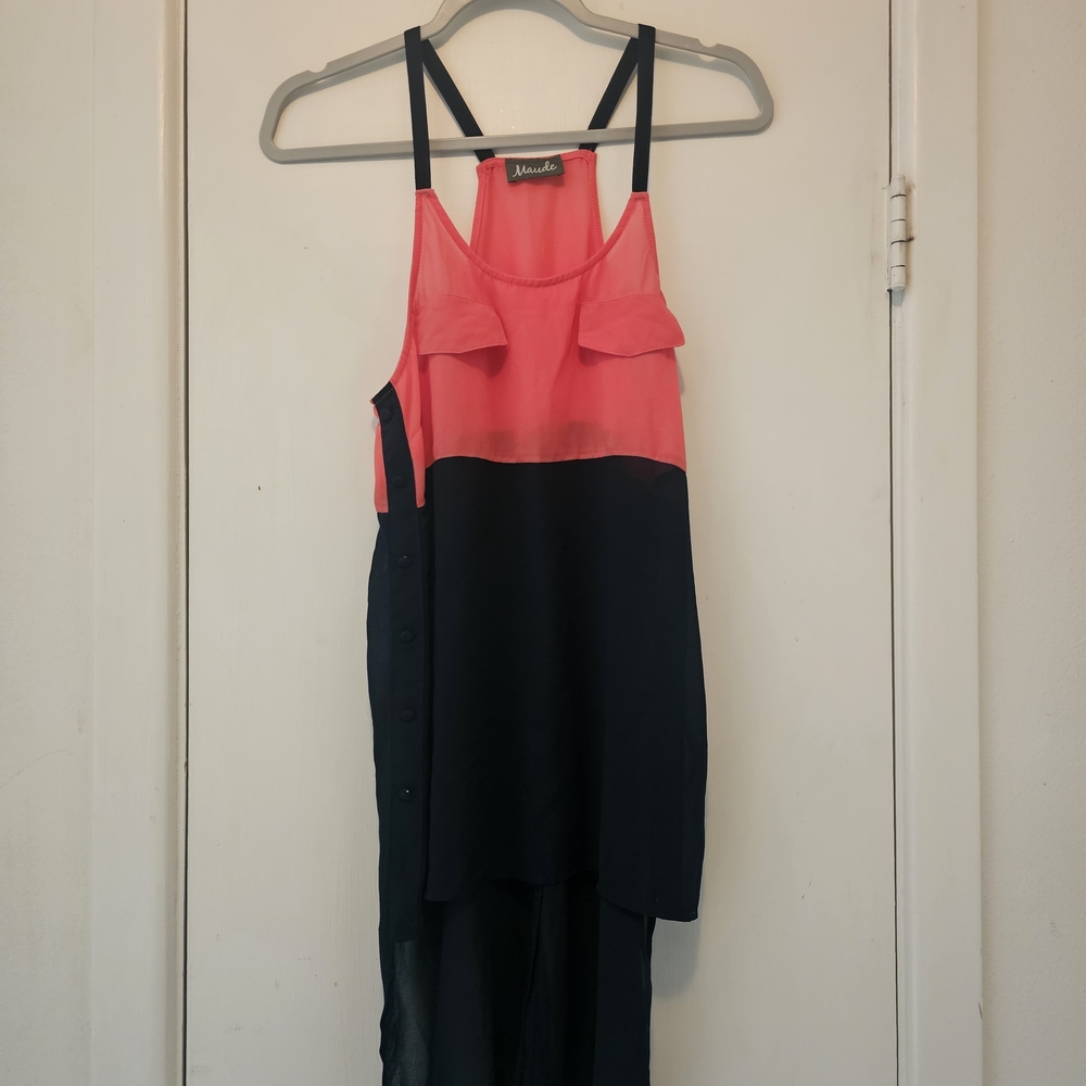 Maude Pink And Navy Spaghetti Strap Tank